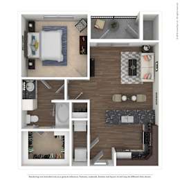 1 bed, 1 bath, 727 sqft, $1,197