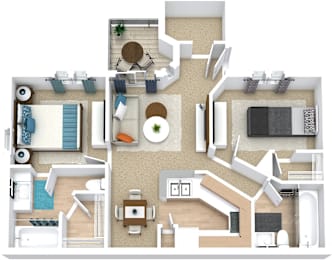 2 beds, 2 baths, 1,050 sqft, $1,585