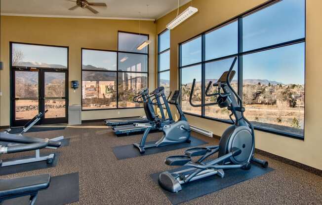 Gym Equipment at Bonterra Lakeside Apartments, Colorado Springs