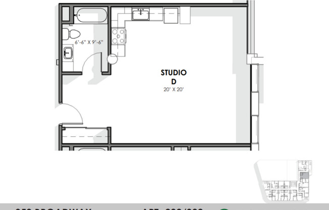 Studio, 1 bath, 550 sqft, $894