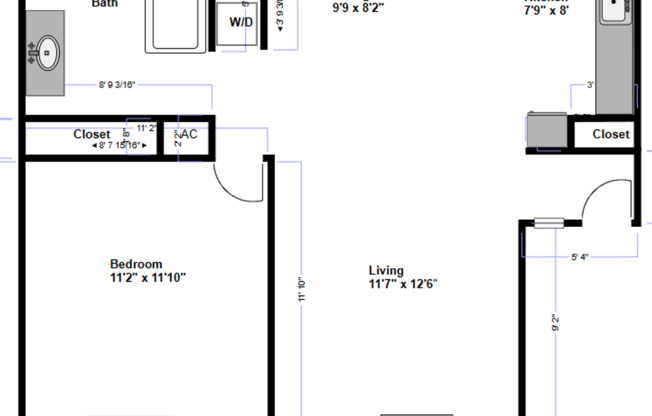 1 bed, 1 bath, 688 sqft, $1,375, Unit 108