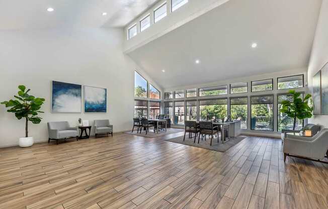 Living room with wooden flooring at Great Hills, Austin, TX 78759  