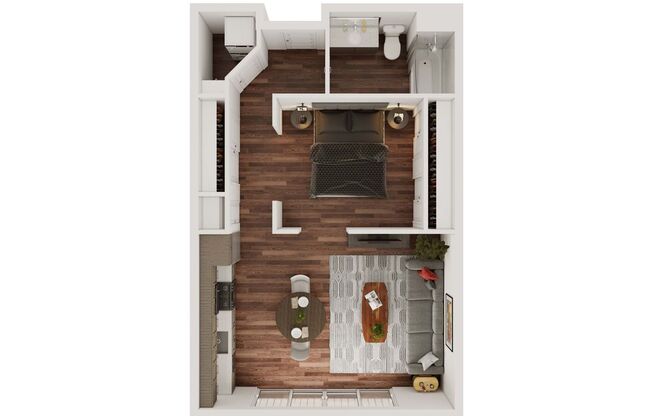 1 bed, 1 bath, 672 sqft, $1,525, Unit 404