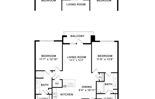 2 beds, 2 baths, 1,103 sqft, $1,530