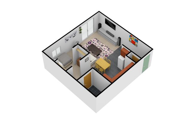 Studio, 1 bath, 453 sqft, $1,988, Unit 28