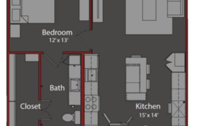 1 bed, 1 bath, 770 sqft, $1,188