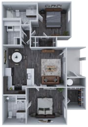 2 beds, 2 baths, 1,107 sqft, $1,819