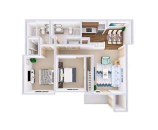 2 beds, 2 baths, 1,022 sqft, $1,699