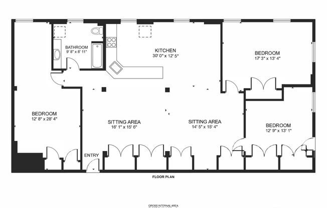 3 beds, 1 bath, 1,596 sqft, $2,695, Unit 2B