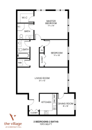 2 beds, 2 baths, 1,015 sqft, $2,071