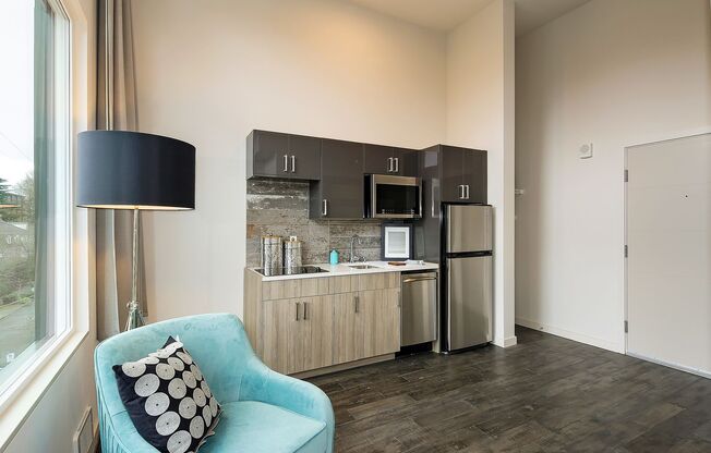 741 Harvard Modern studios with w/d in unit!