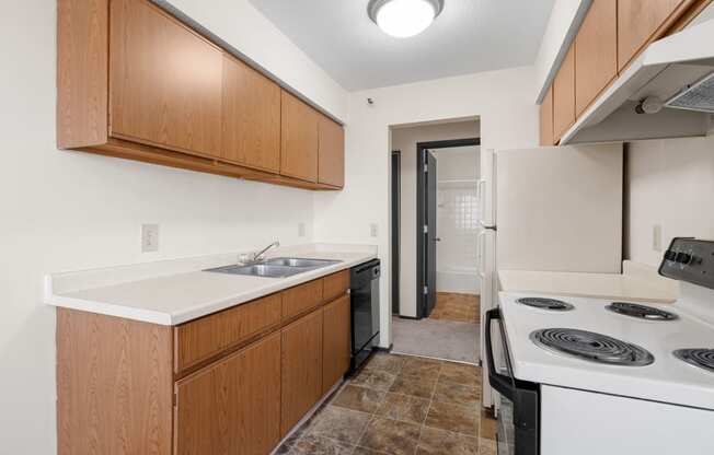 Kitchen with Wood Cabinets