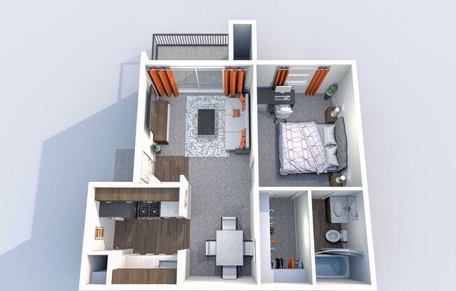 1 bed, 1 bath, 501 sqft, $749, Unit 102