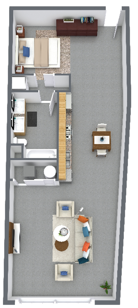 1 bed, 1 bath, 848 sqft, $1,370, Unit 203