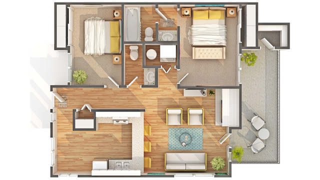 2 beds, 1.5 baths, 840 sqft, $1,695