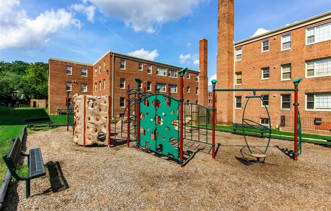playground with jungle gym at fairway park apartments in washington dc