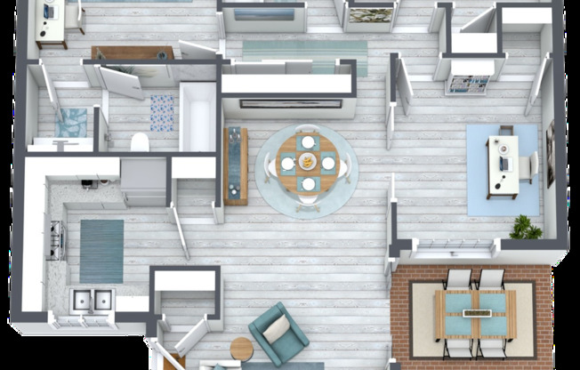 2 beds, 2 baths, 1,301 sqft, $1,095