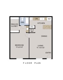 1 bed, 1 bath, 570 sqft, $1,129