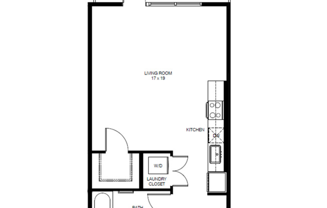Studio, 1 bath, 584 sqft, $1,749, Unit 207