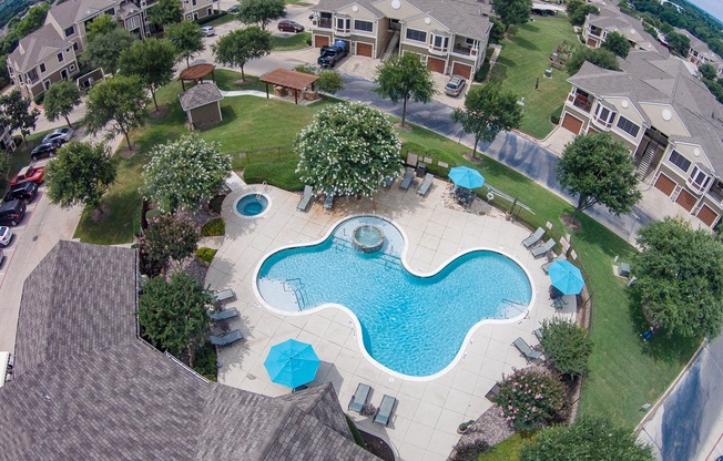 Beautiful resort-style pool and community at The Legends at Eagle Mountain Lake, Fort Worth, TX