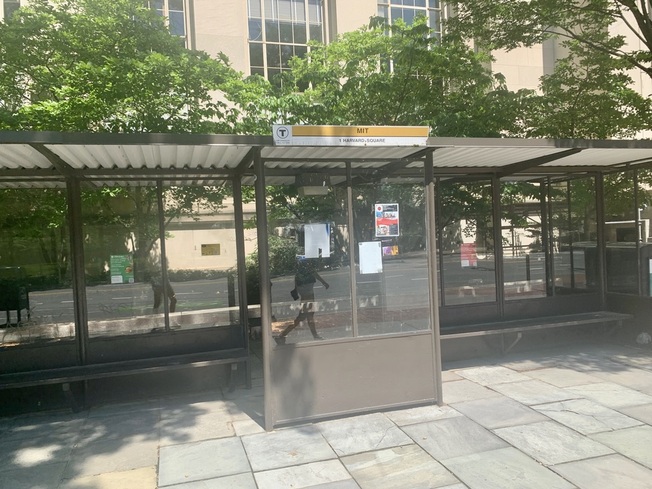 MIT Bus Stop on Massachusetts Ave
