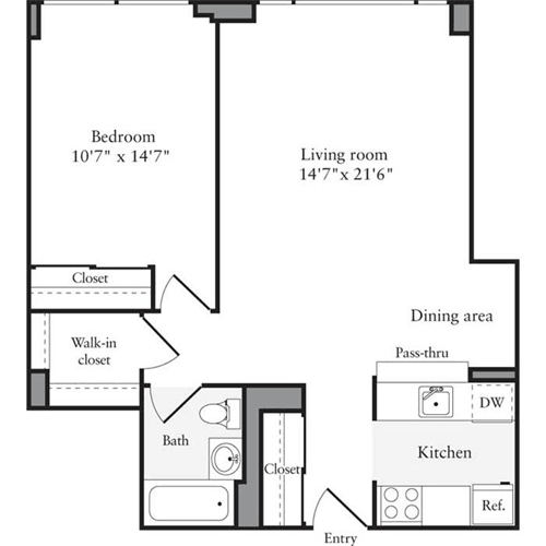 1 bed, 1 bath, 690 sqft, $4,284