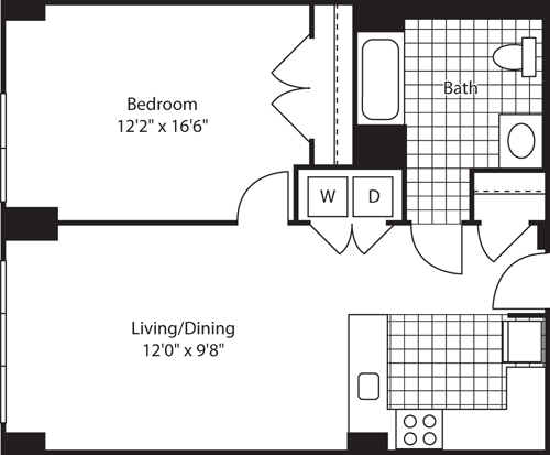 1 bed, 1 bath, 717 sqft, $3,843, Unit 601