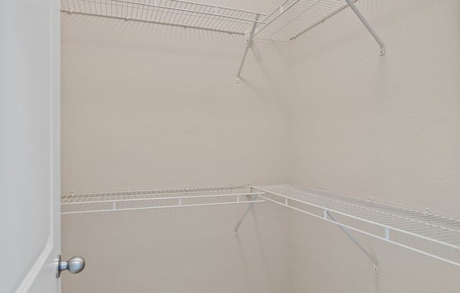 Walk-In Closet With Built-In Shelving