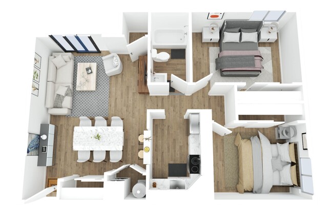2 beds, 1 bath, 650 sqft, $1,410