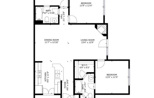 3 beds, 2 baths, 1,248 sqft, $1,695, Unit 315-203
