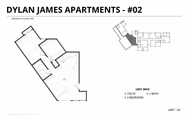 2 beds, 1 bath, 720 sqft, $2,895, Unit 328 Bank #02