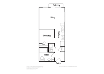 Studio, 1 bath, 558 sqft, $2,101