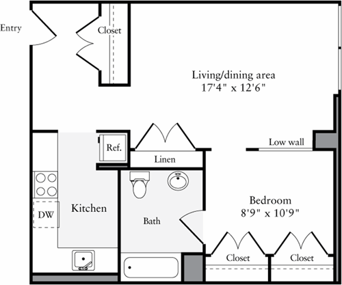 1 bed, 1 bath, 600 sqft, $3,121, Unit 1207