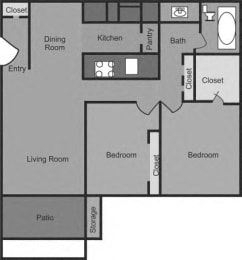 2 beds, 1 bath, 725 sqft, $1,500