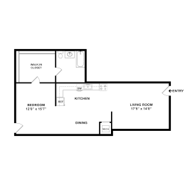 Studio, 1 bath, 530 sqft, $1,260