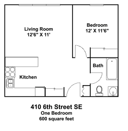 1 bed, 1 bath, 550 sqft, $1,115