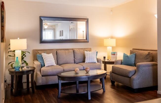 Living Room at Eucalyptus Grove Apartments California