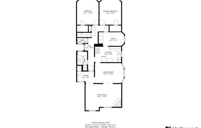 2 beds, 1 bath, 1,375 sqft, $3,950, Unit 1