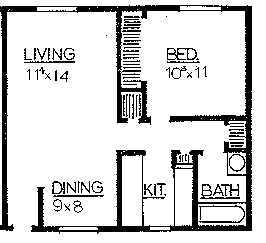 1 bed, 1 bath, 624 sqft, $740, Unit 73