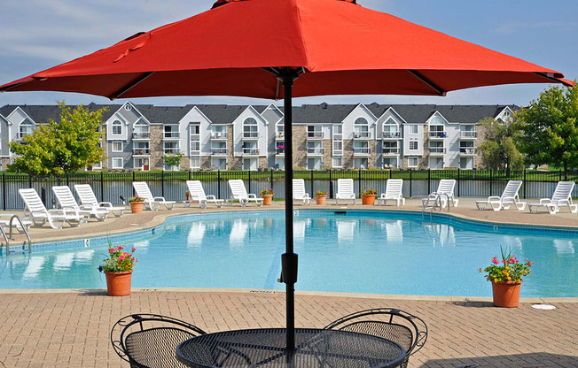 Swimming Pool and Sundeck at Southport Apartments, Belleville, Michigan