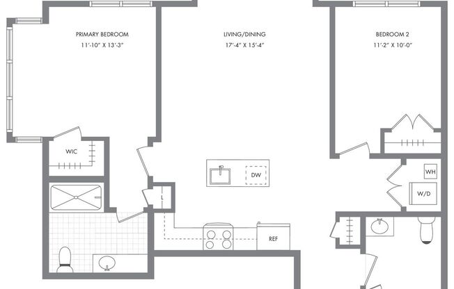2 beds, 2 baths, 999 sqft, $2,795, Unit Residence 401