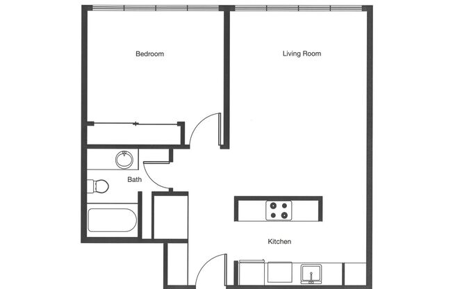 1 bed, 1 bath, 744 sqft, $1,475, Unit 611