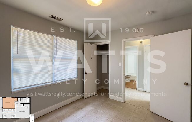 3 beds, 1 bath, 620 sqft, $650, Unit C