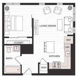 1 bed, 1 bath, 578 sqft, $1,469
