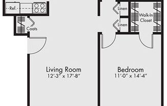 1 bed, 1 bath, 720 sqft, $955