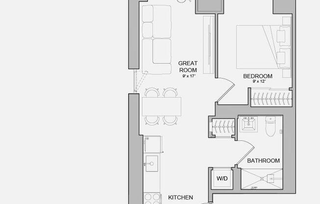 1 bed, 1 bath, $4,350, Unit 502