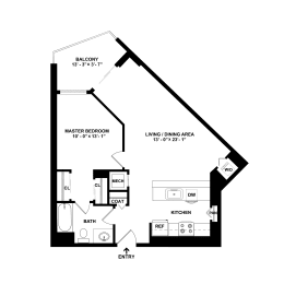 1 bed, 1 bath, 776 sqft, $2,480