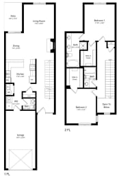 2 beds, 2 baths, 1,453 sqft, $2,170