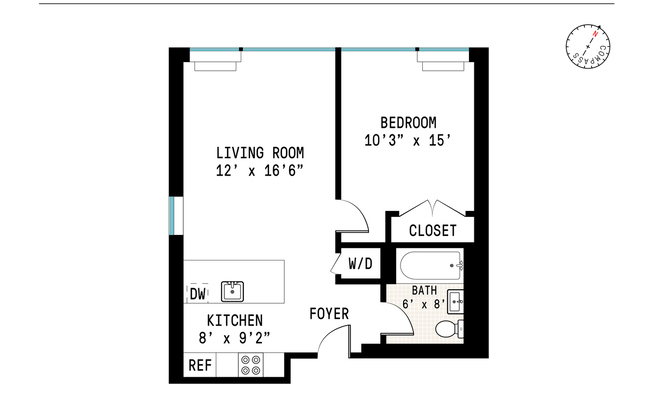 1 bed, 1 bath, 623 sqft, $3,650, Unit 2A