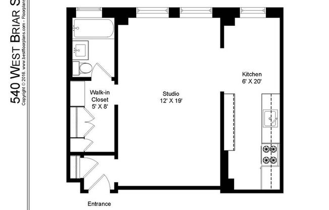 Studio, 1 bath, 423 sqft, $1,695, Unit 540-9B